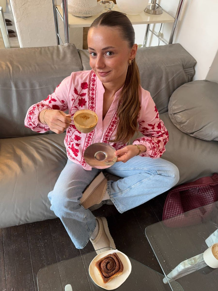 Emma balloon sleeve shirt - Pink