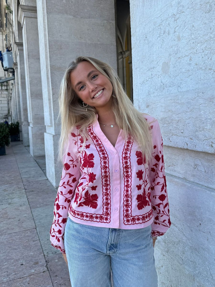 Emma balloon sleeve shirt - Pink