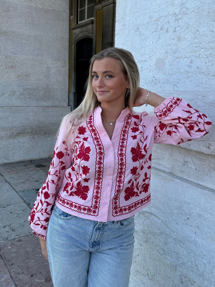 Emma balloon sleeve shirt - Pink