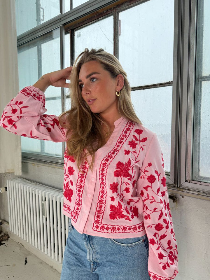 Emma balloon sleeve shirt - Pink