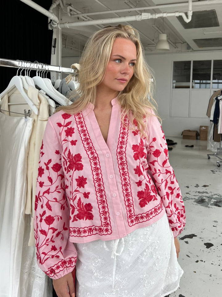 Emma balloon sleeve shirt - Pink