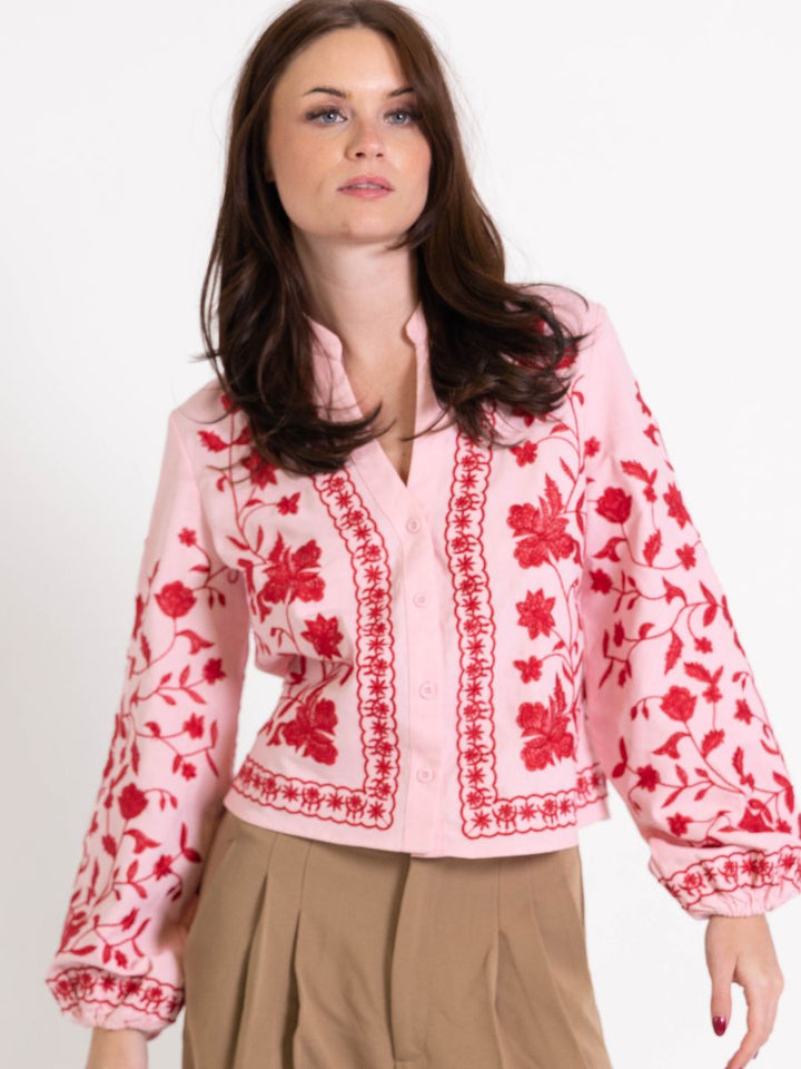 Emma balloon sleeve shirt - Pink