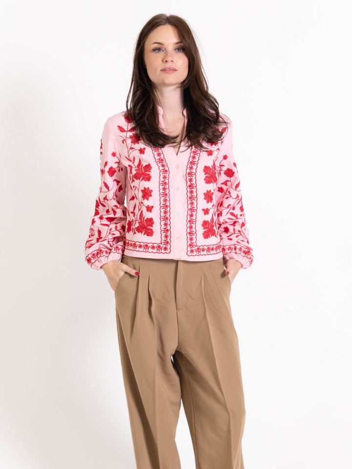 Emma balloon sleeve shirt - Pink