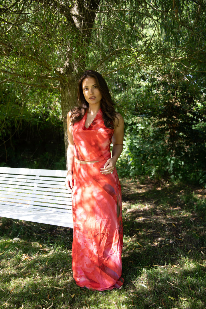 Taliah mesh top - Red