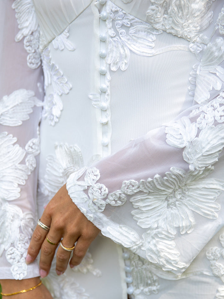 Aurora mini mesh dress - White