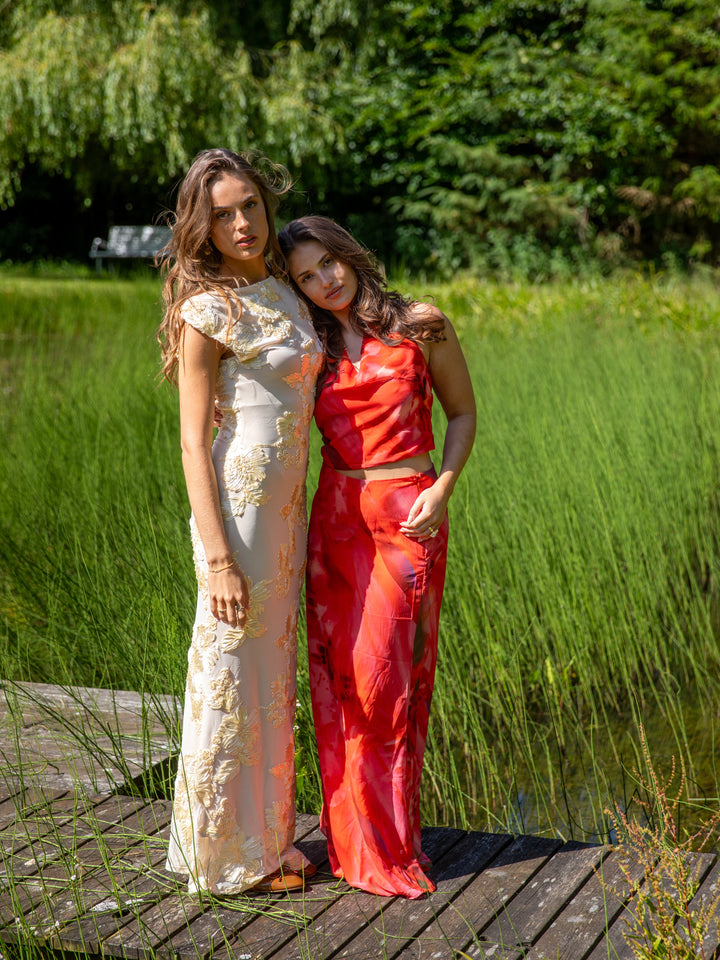 Kivo maxi mesh dress - Light yellow