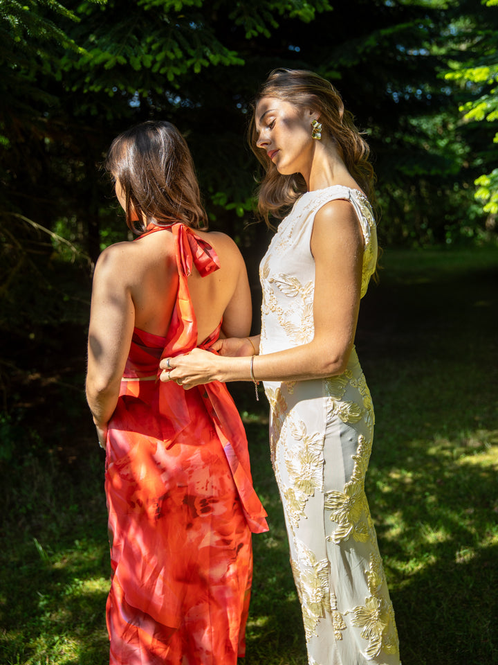 Taliah mesh top - Red