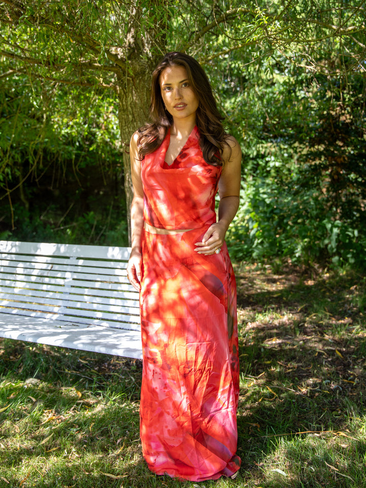 Taliah maxi mesh skirt - Red