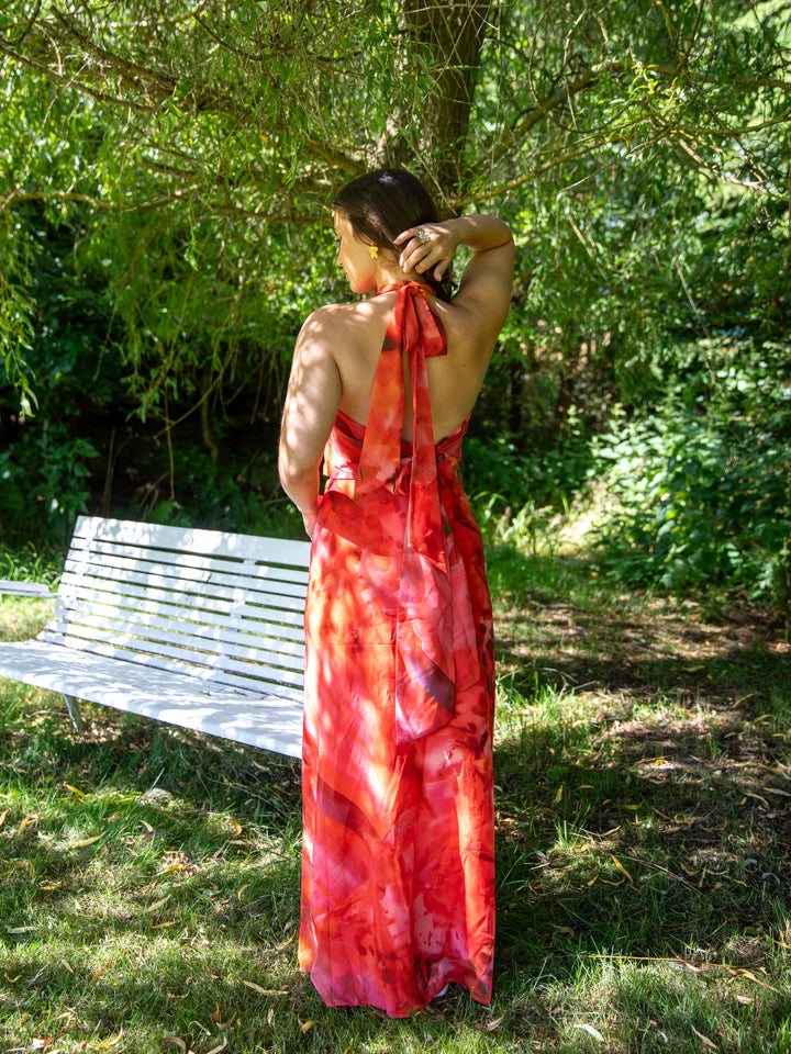 Taliah maxi mesh skirt - Red