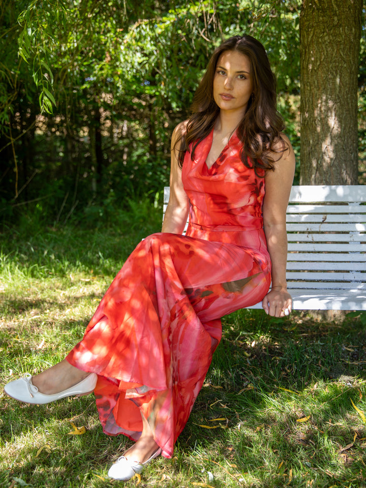 Taliah maxi mesh skirt - Red