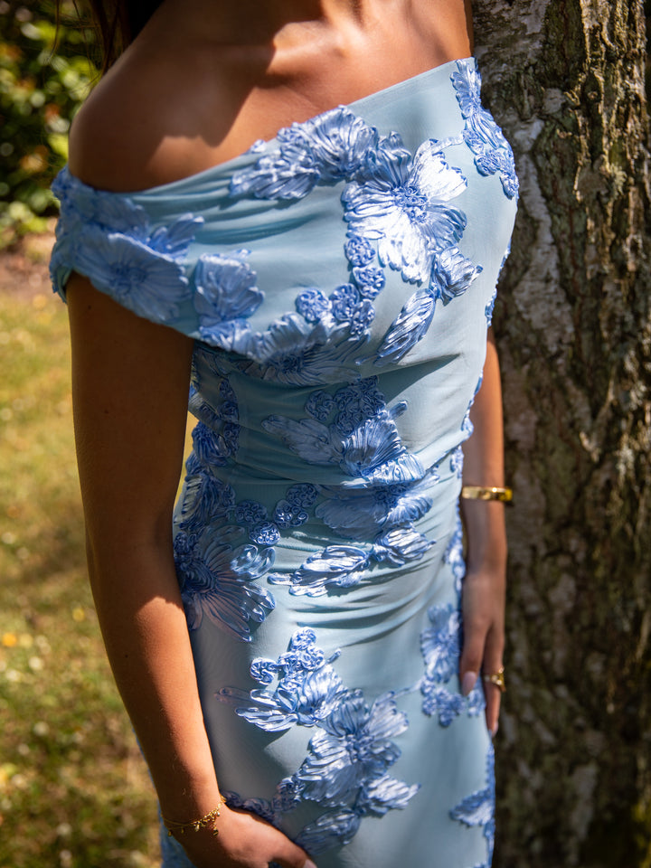 Kivo maxi mesh dress - Light blue