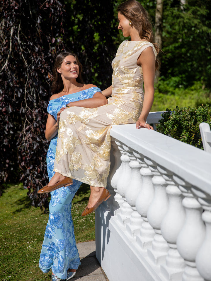 Kivo maxi mesh dress - Light blue