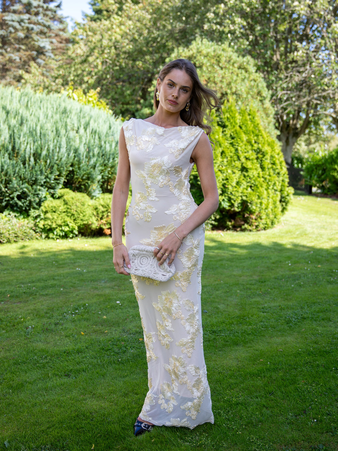 Kivo maxi mesh dress - Light yellow