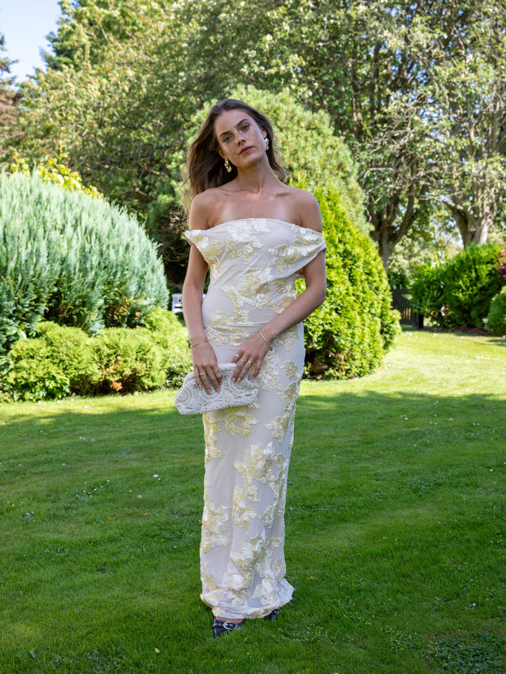 Kivo maxi mesh dress - Light yellow