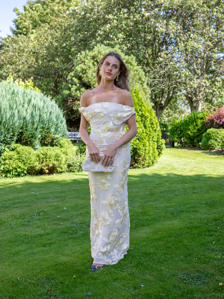 Kivo maxi mesh dress - Light yellow