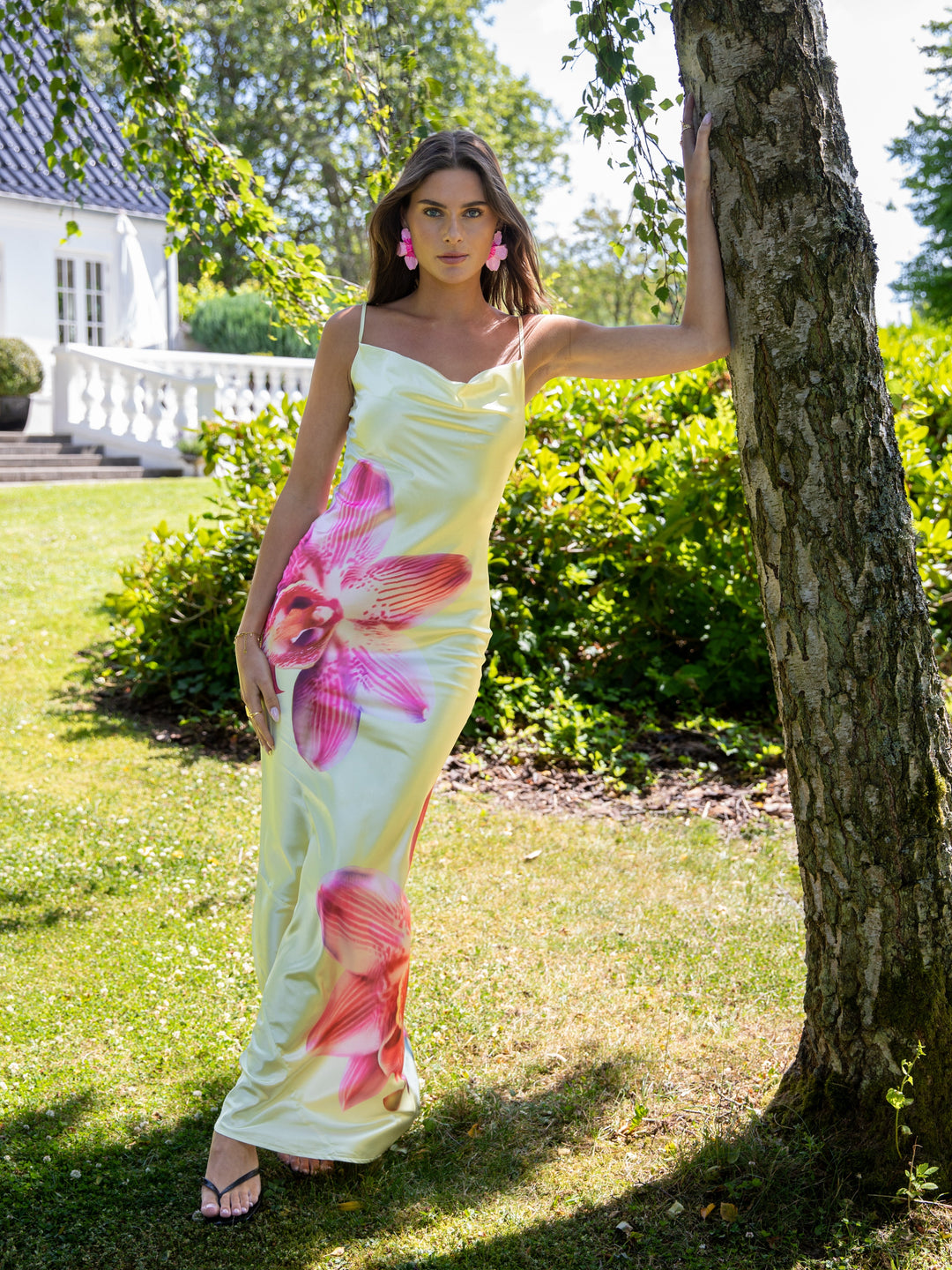 Lila maxi flora dress - Light yellow