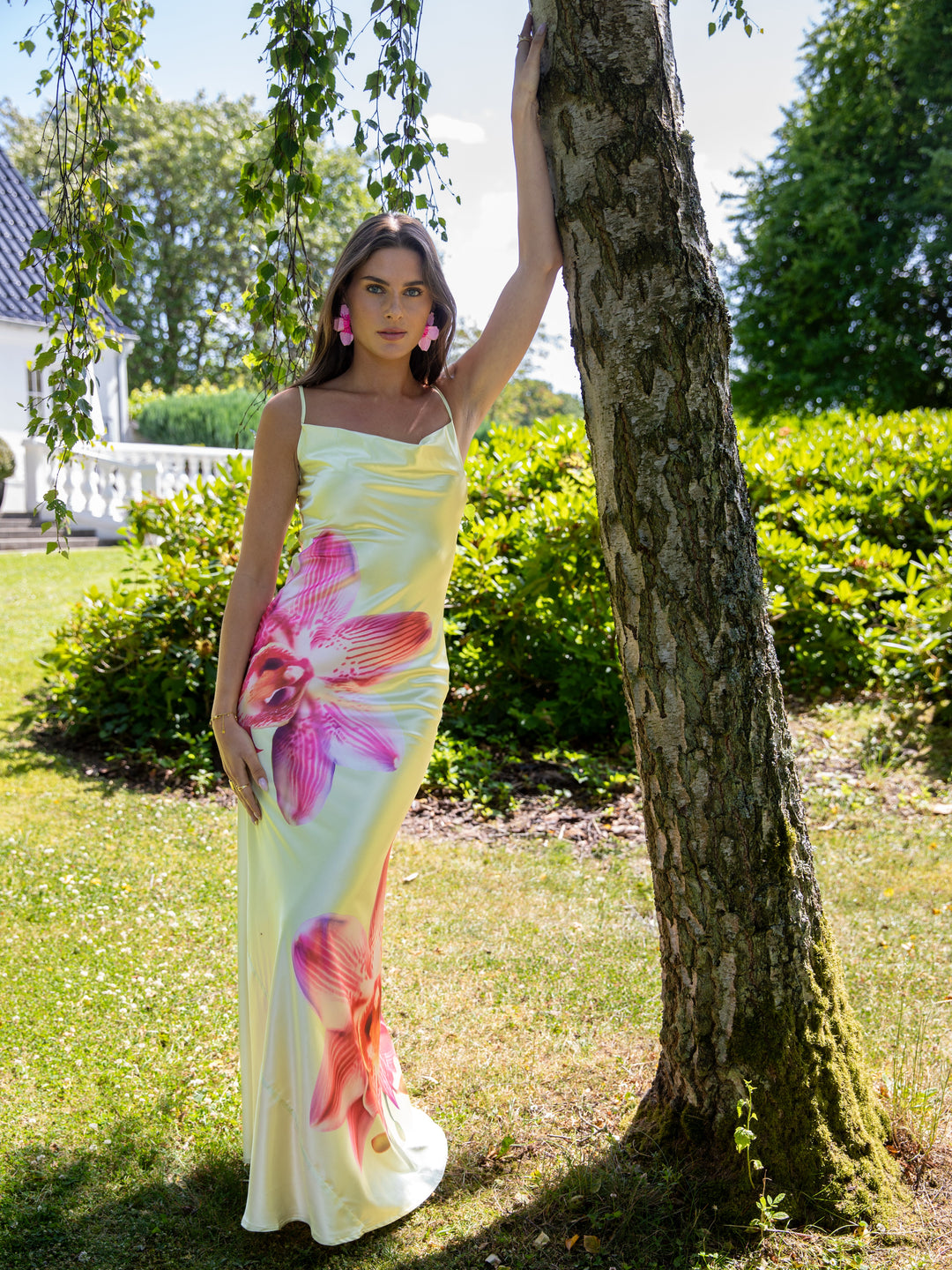 Lila maxi flora dress - Light yellow