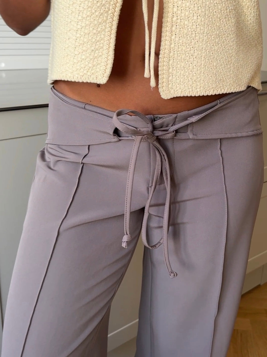 Kaia low-rise suit pants - Lilac beige