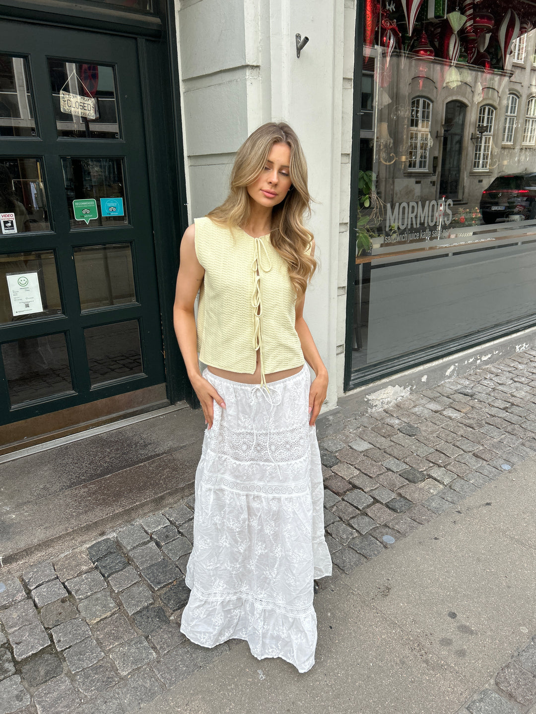 Kaya lace maxi skirt - White