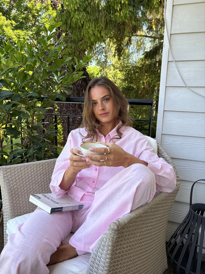 Elva linen pants - Pink