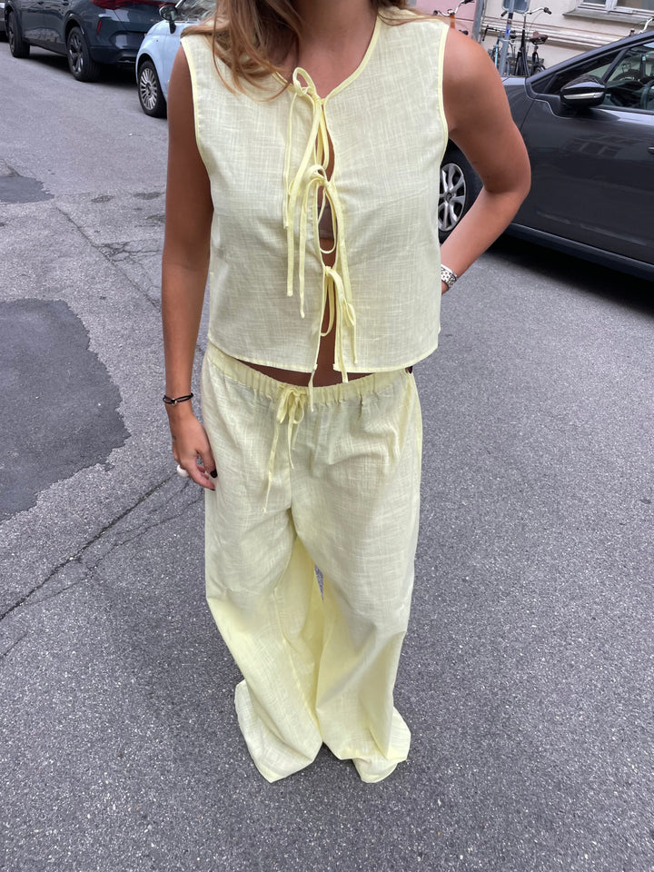 Elva linen pants - Light yellow