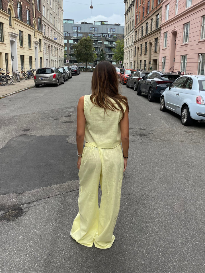 Elva linen pants - Light yellow