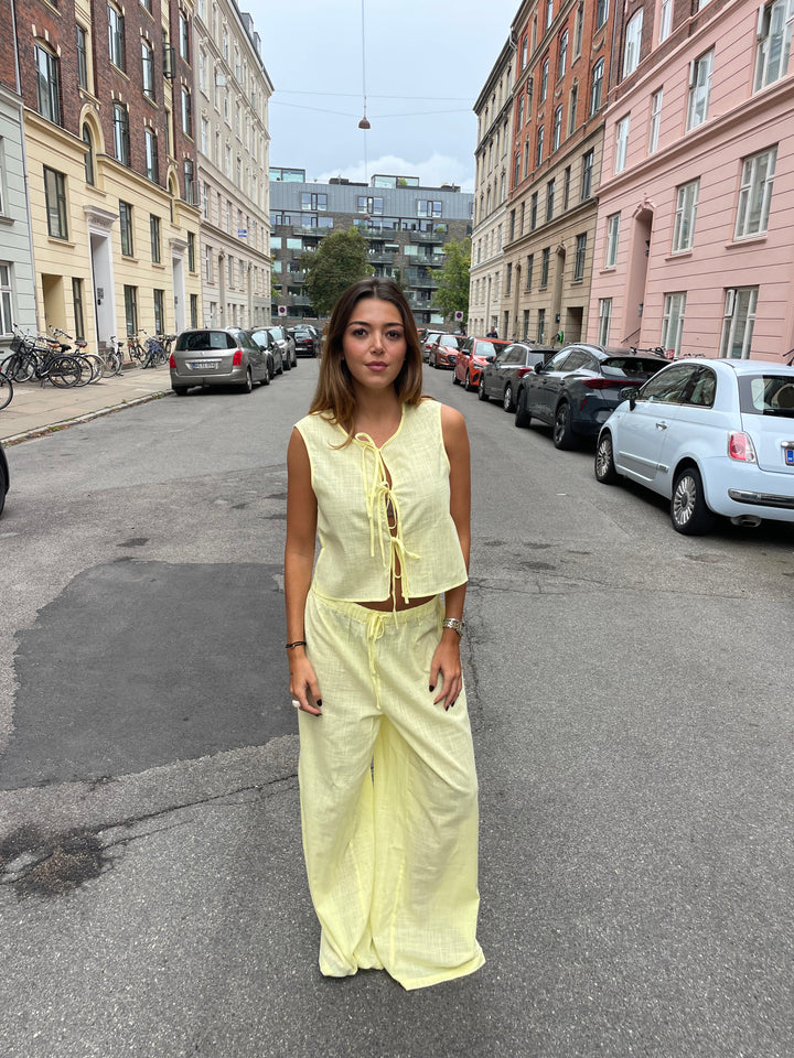 Elva linen pants - Light yellow