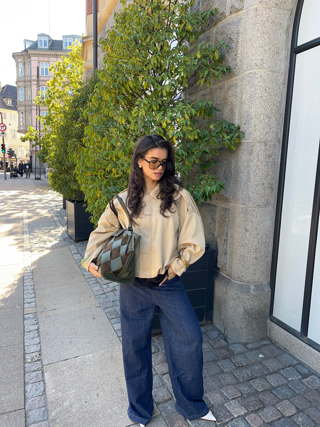 Arlinda suede bomber jacket - Beige