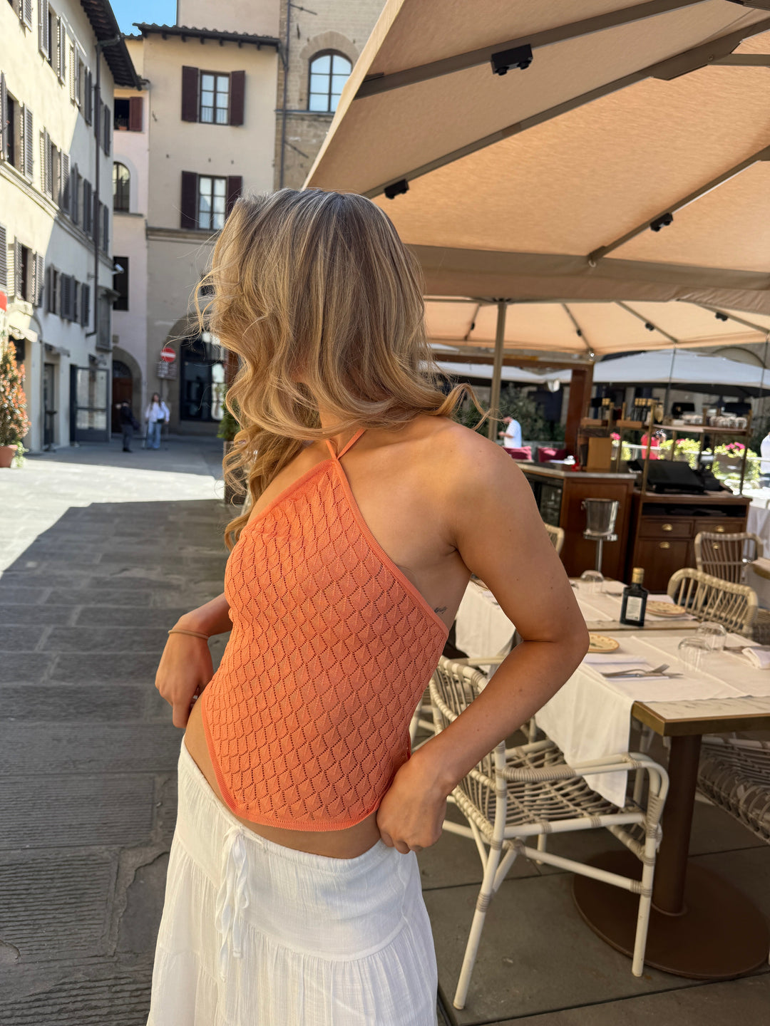Thilde knit top - Orange