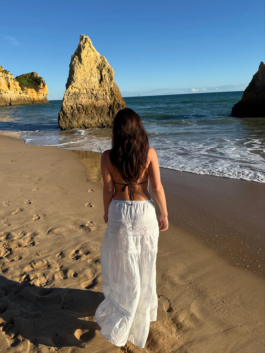 Kaya lace maxi skirt - White
