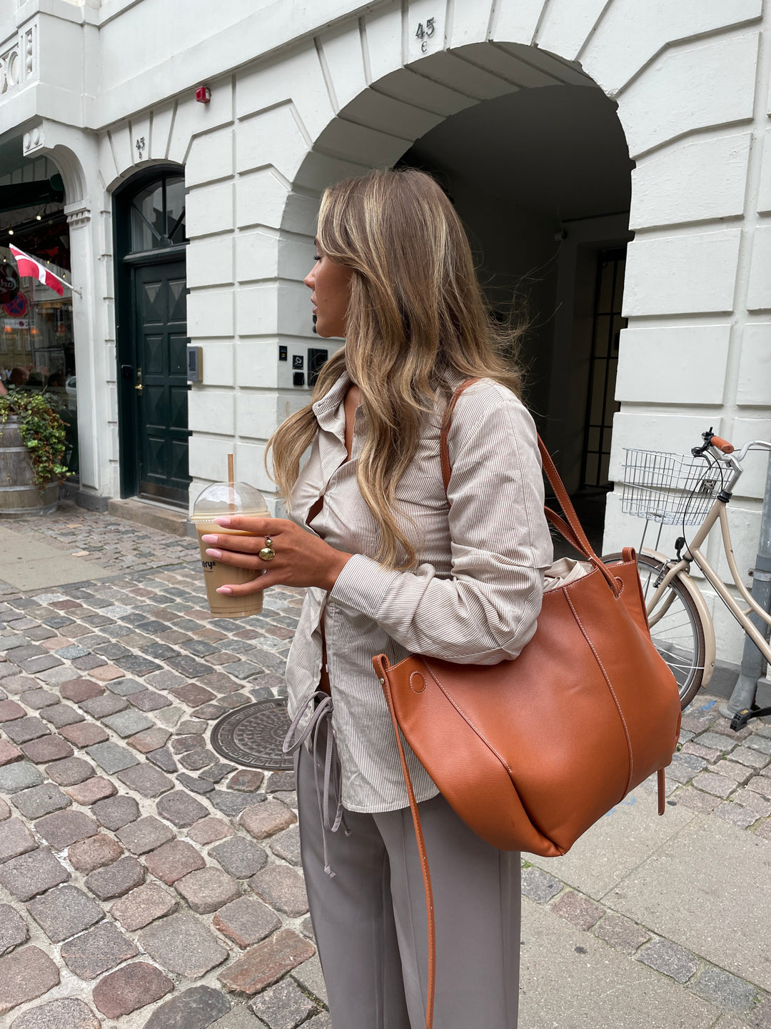Chloe smock shirt - Beige/White