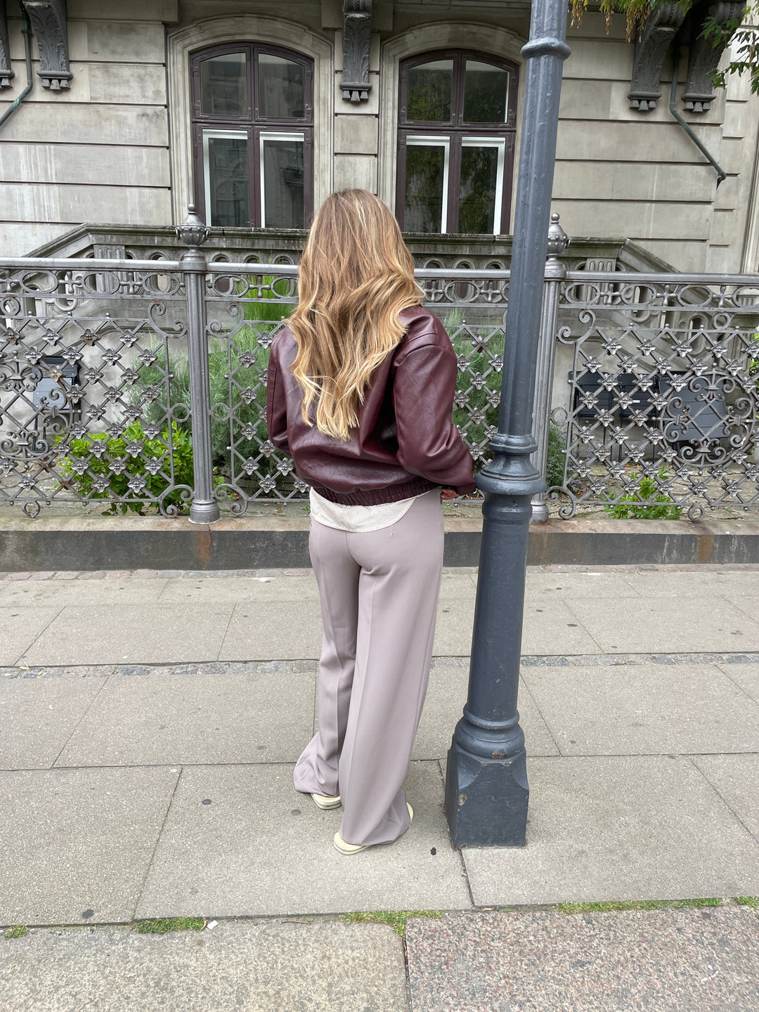 Kaia low-rise suit pants - Lilac beige