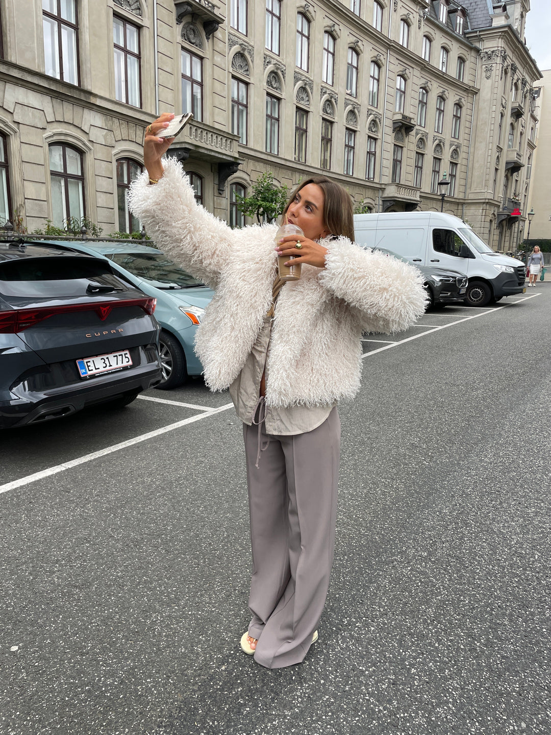 Mina fur jacket - Sand colored