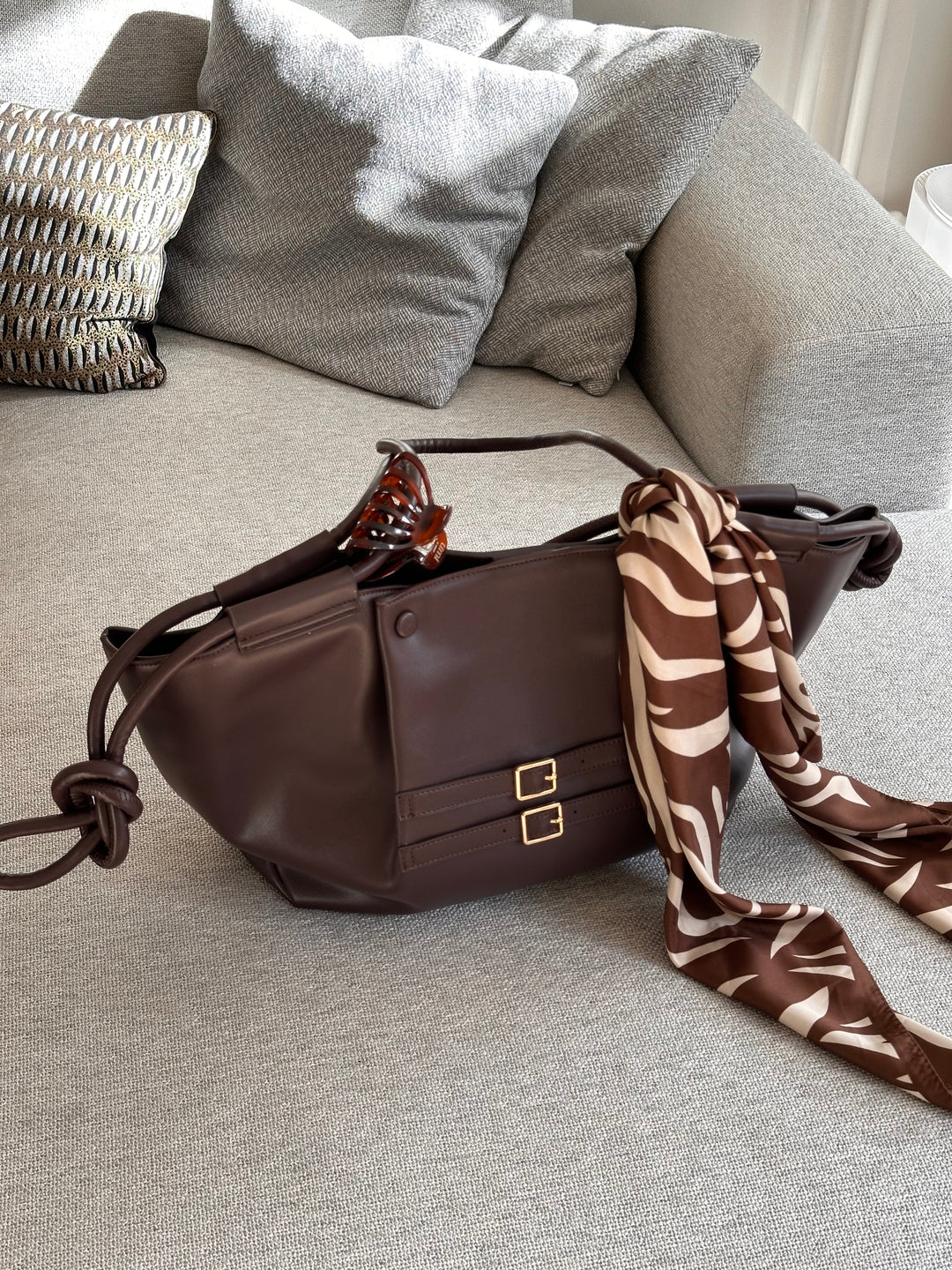 Elin shoulder bag - Dark brown