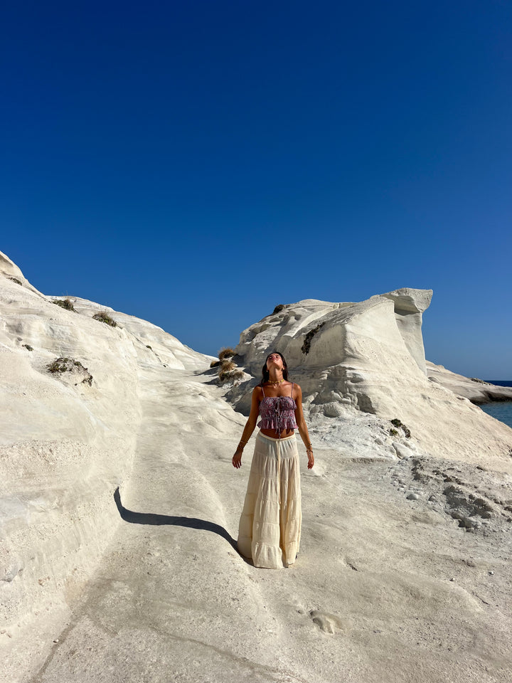 Emilia layer maxi skirt - Light yellow