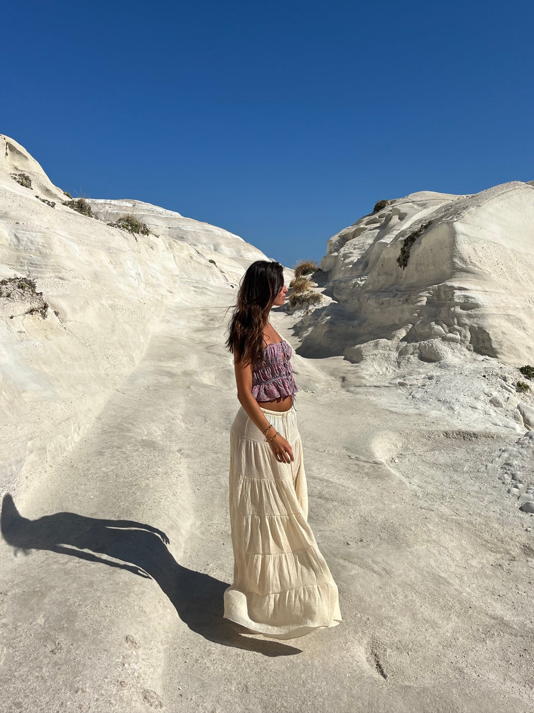 Emilia layer maxi skirt - Light yellow