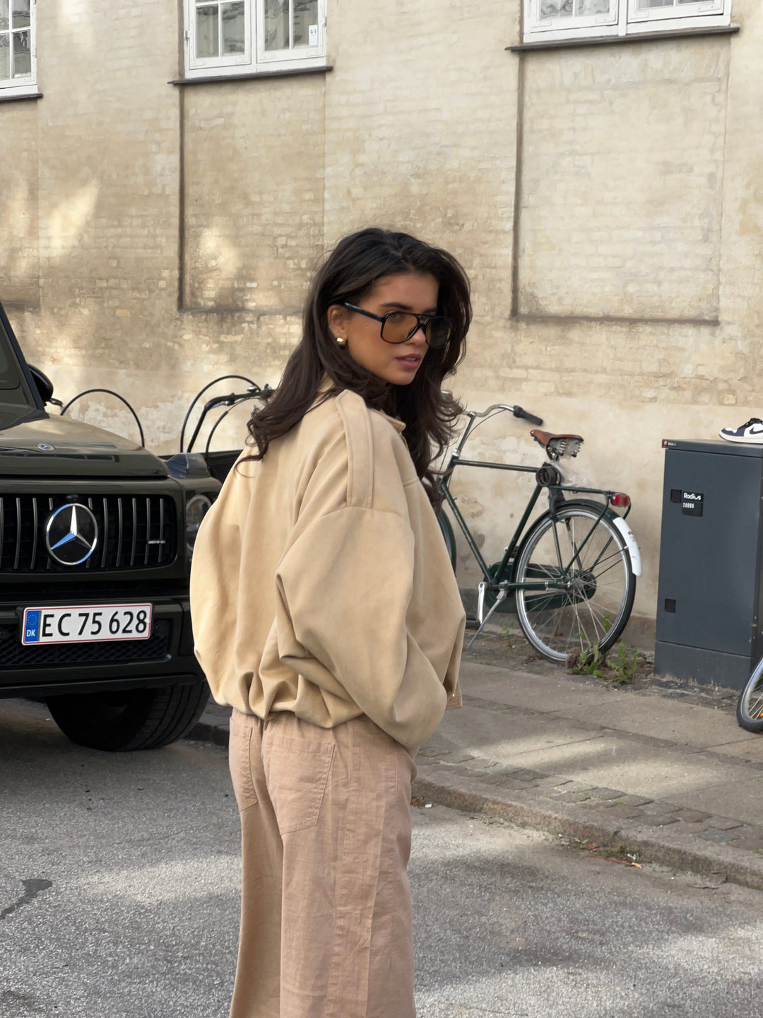 Arlinda suede bomber jacket - Beige