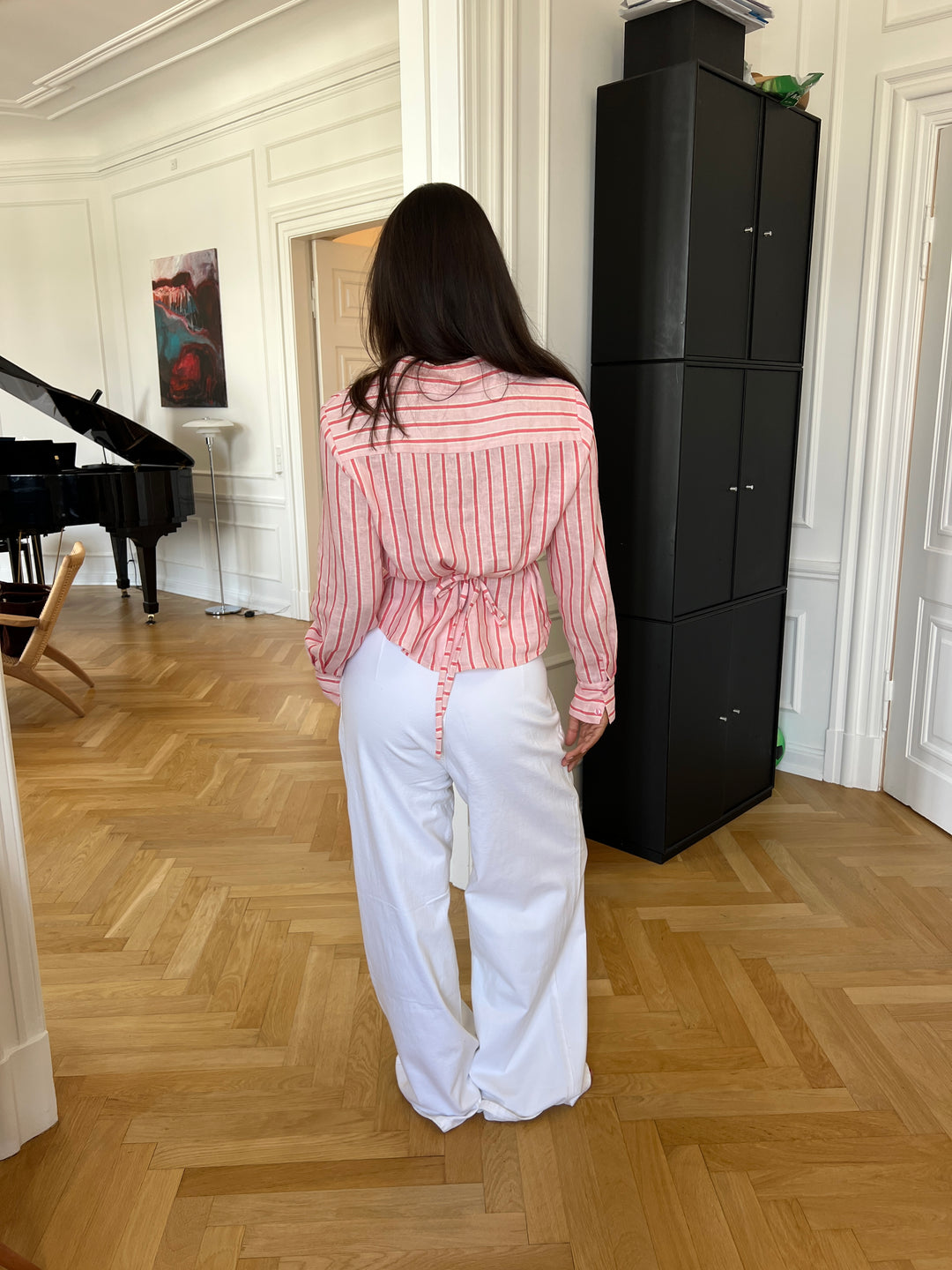 Liora striped linen shirt - Light pink/Pink
