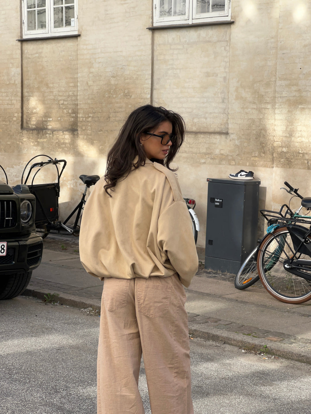Arlinda suede bomber jacket - Beige