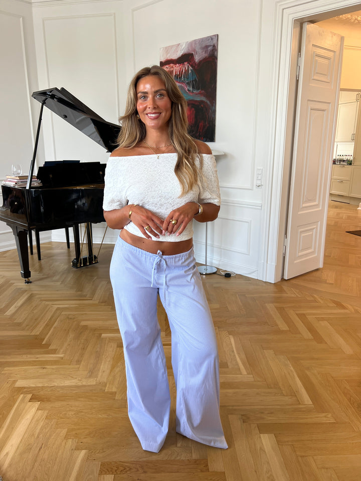 Vita low-waisted striped pants - Blue/White