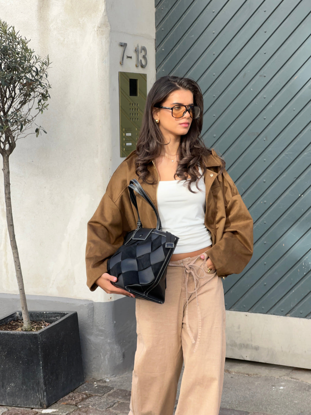 Arlinda suede bomber jacket - Dark brown