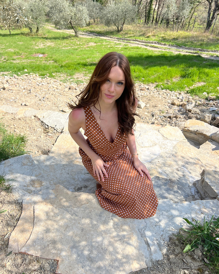Vida polka dot dress - Brown