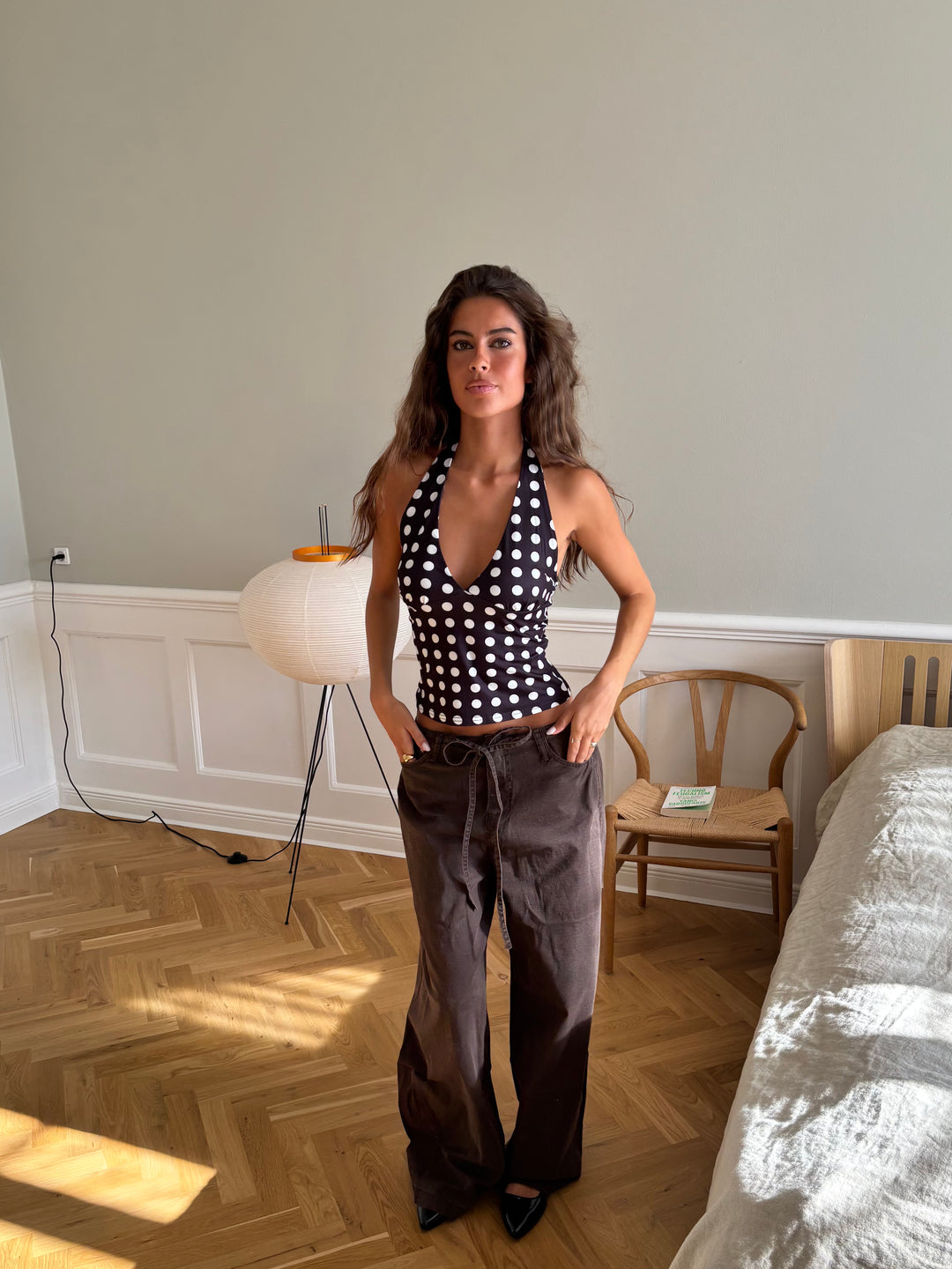 Ophelia polka dot top - Black/White