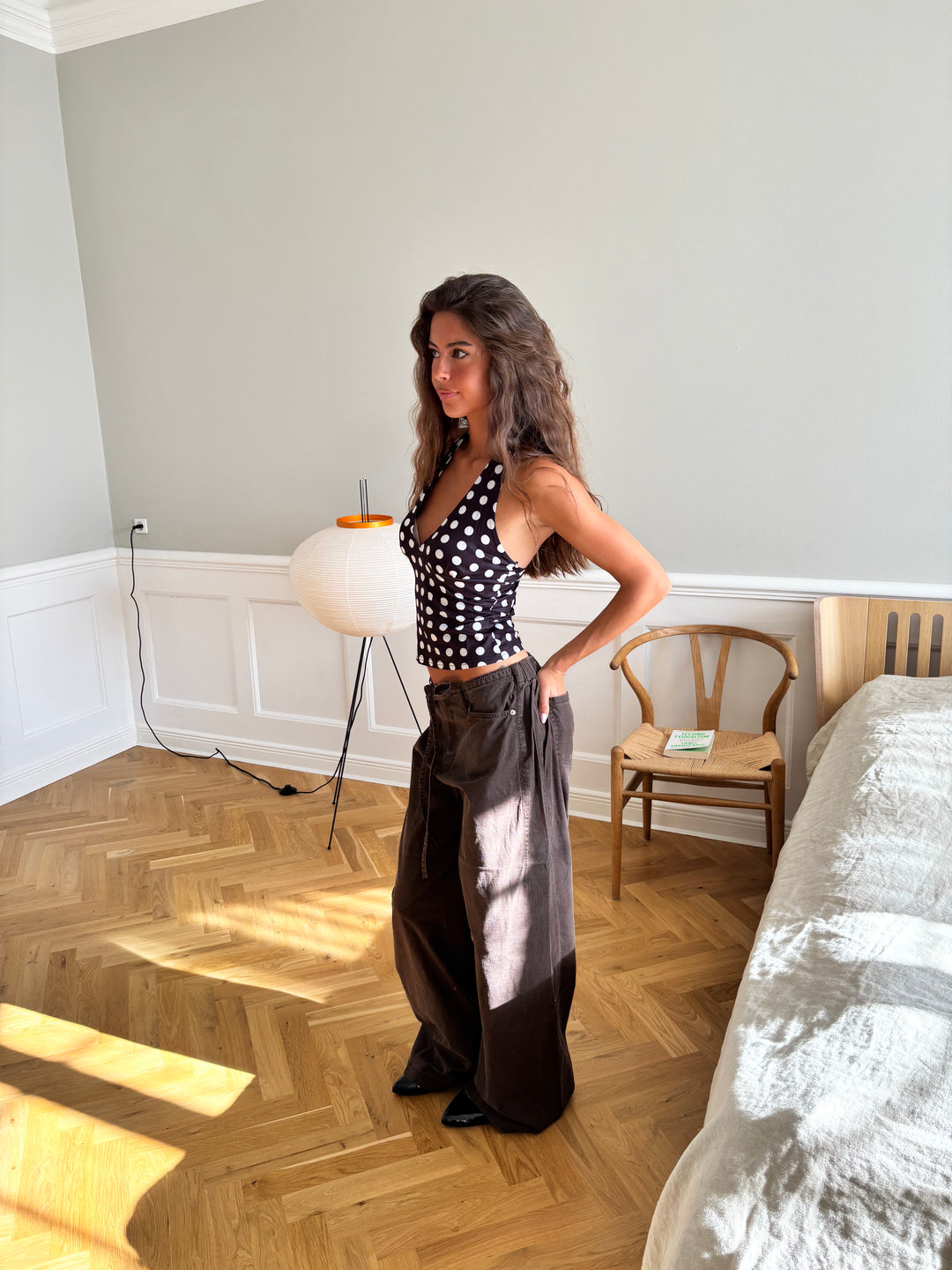 Ophelia polka dot top - Black/White