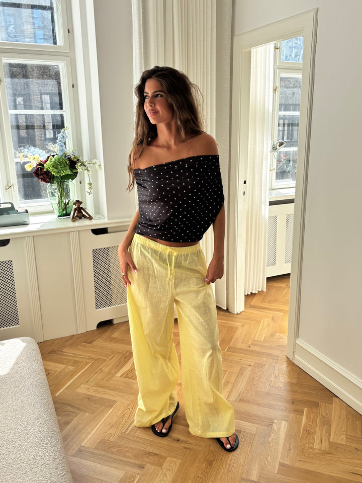 Elva linen pants - Light yellow
