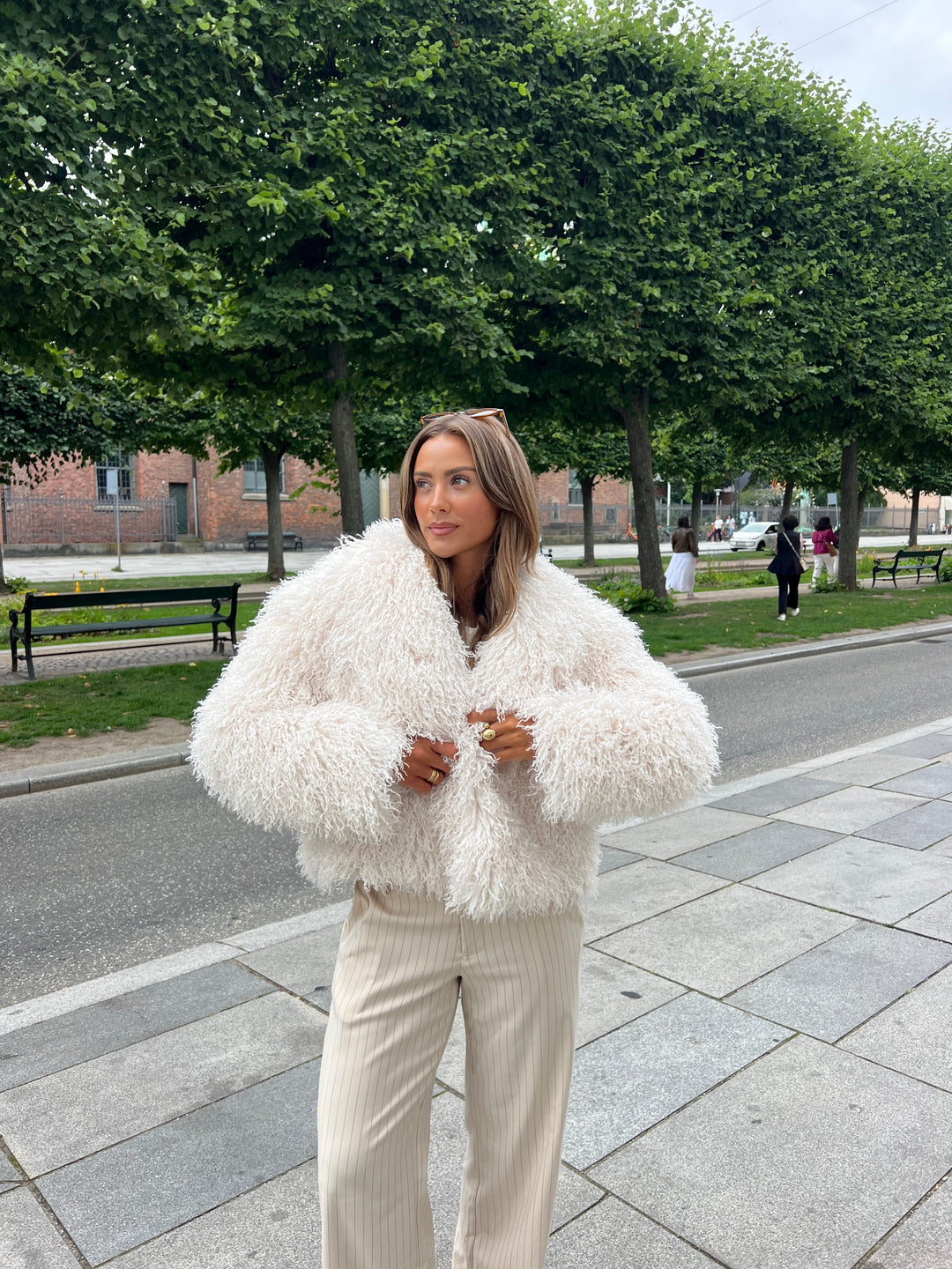 Mina fur jacket - Sand colored