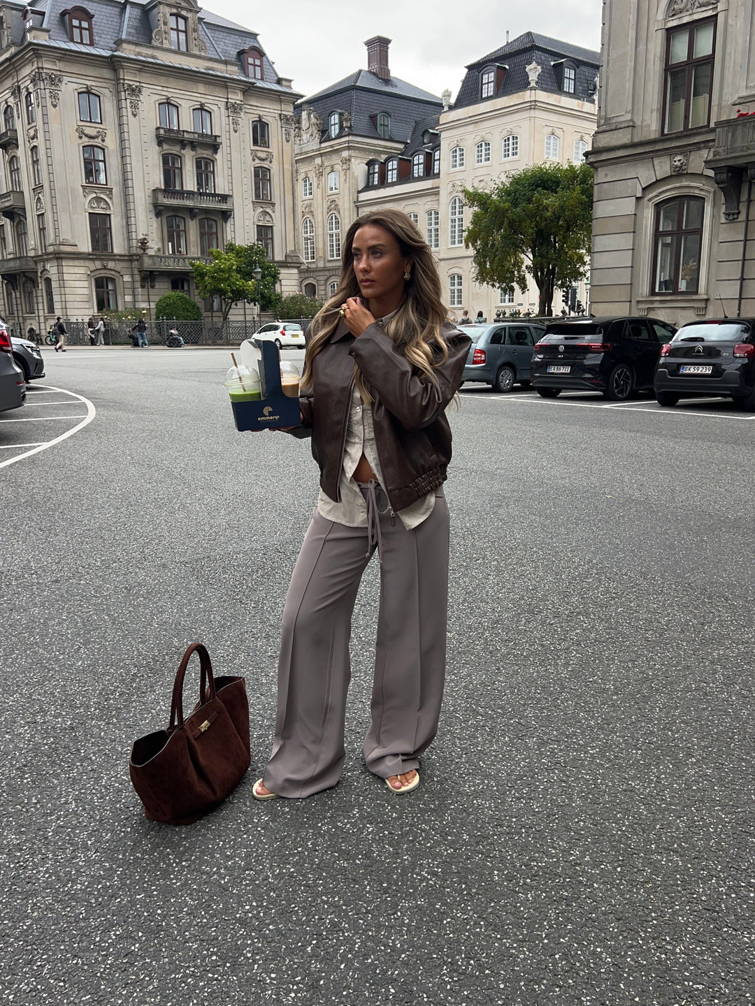 Kaia low-rise suit pants - Lilac beige