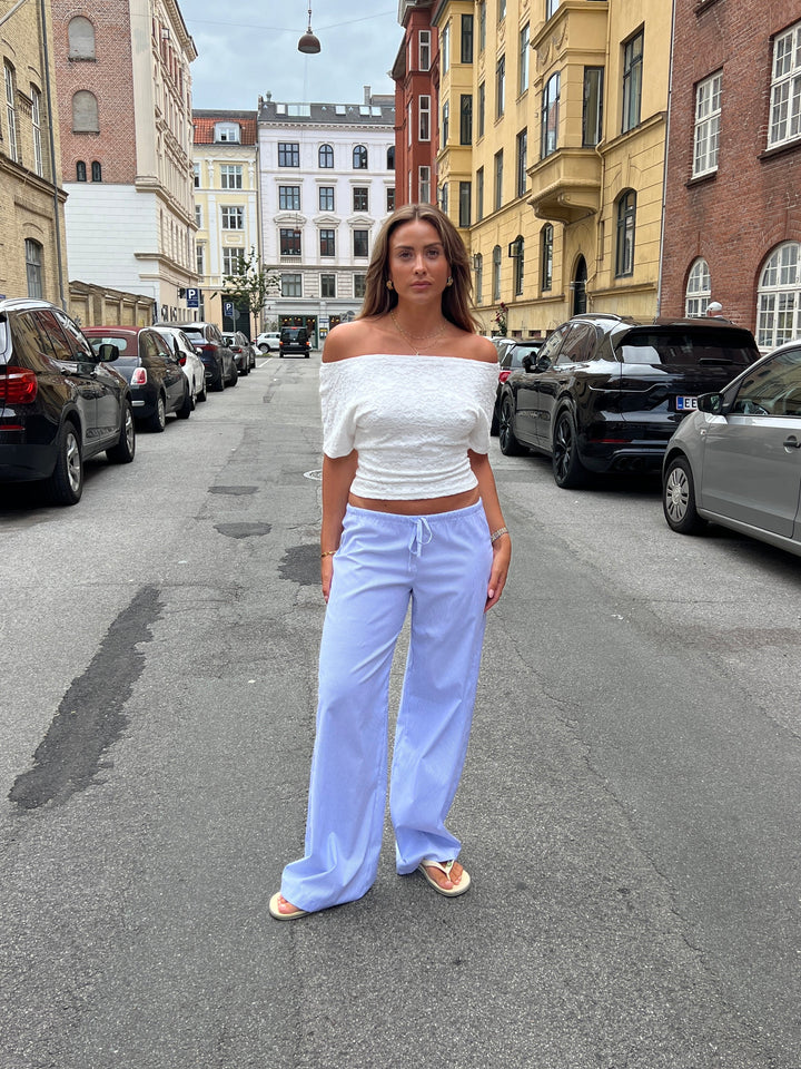 Vita low-waisted striped pants - Blue/White