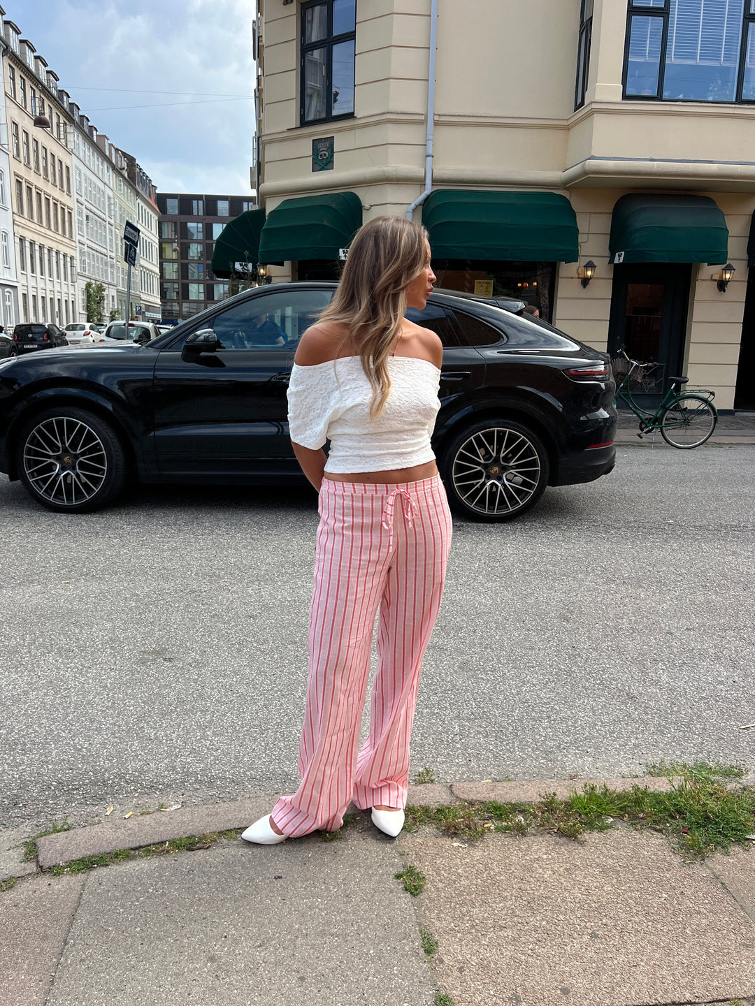 Liora striped linen pants - Light pink/Pink