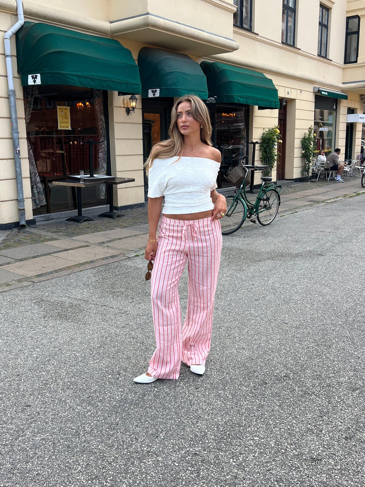 Liora striped linen pants - Light pink/Pink